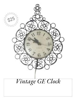 Vintage GE Plug In Clock Black