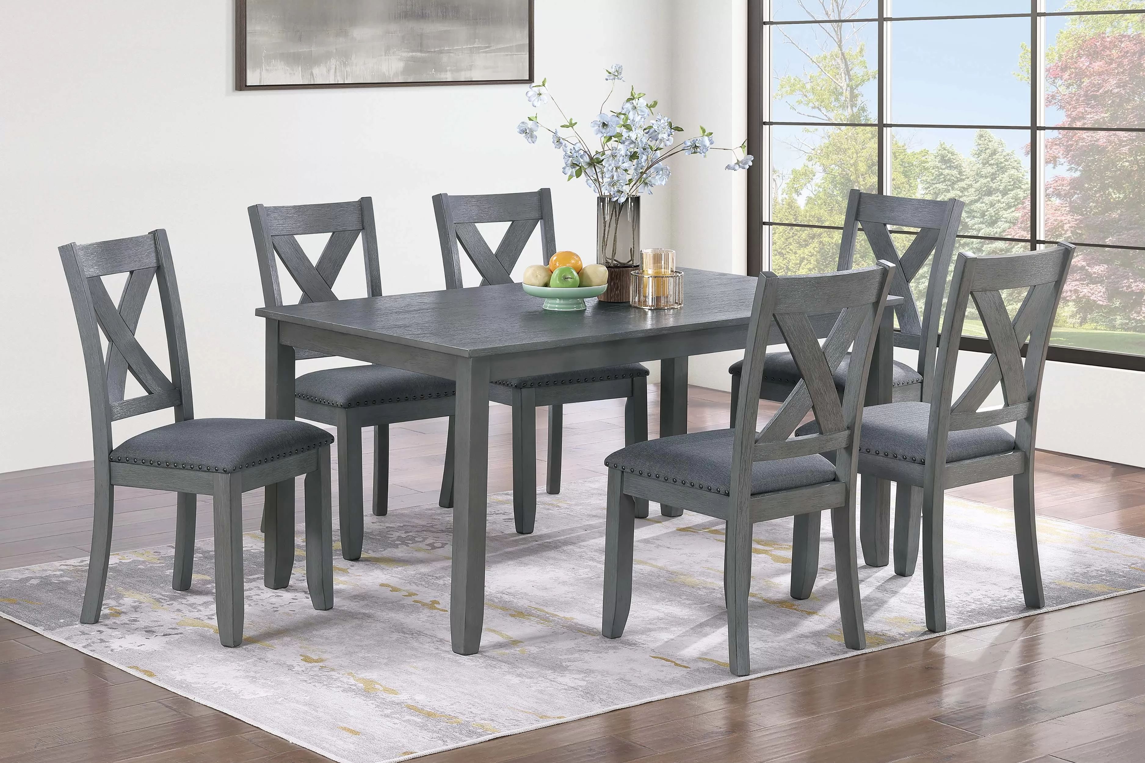 7-Piece Dining Set - Gray Color