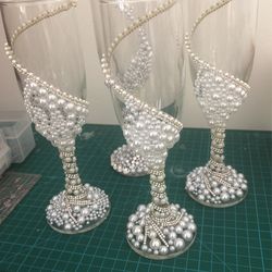 Glass Pearls & Rhinestone For Occasions 