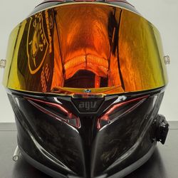 XL Forged Carbon Track Helmet – Red Visor + Clear Spare