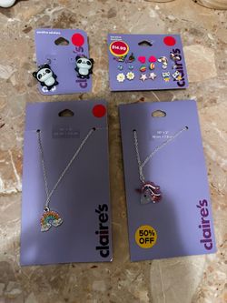 New Rainbow, unicorn and panda jewelry set