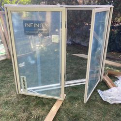 New window , casement , white , fiberglass , missing parts - PLEASE READ 72 by 63