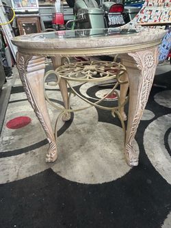 Medium size glass top table