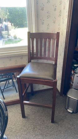 Pair of Stickley Slat Back Stools / Barstools (Mission/Craftsman)