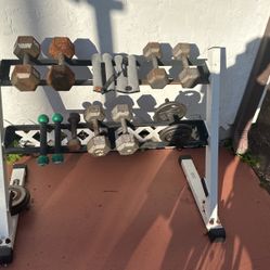 Used Dumbbells With Rack