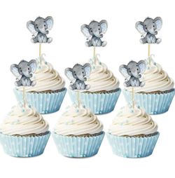 babyshower game & elephant cupcake toppers