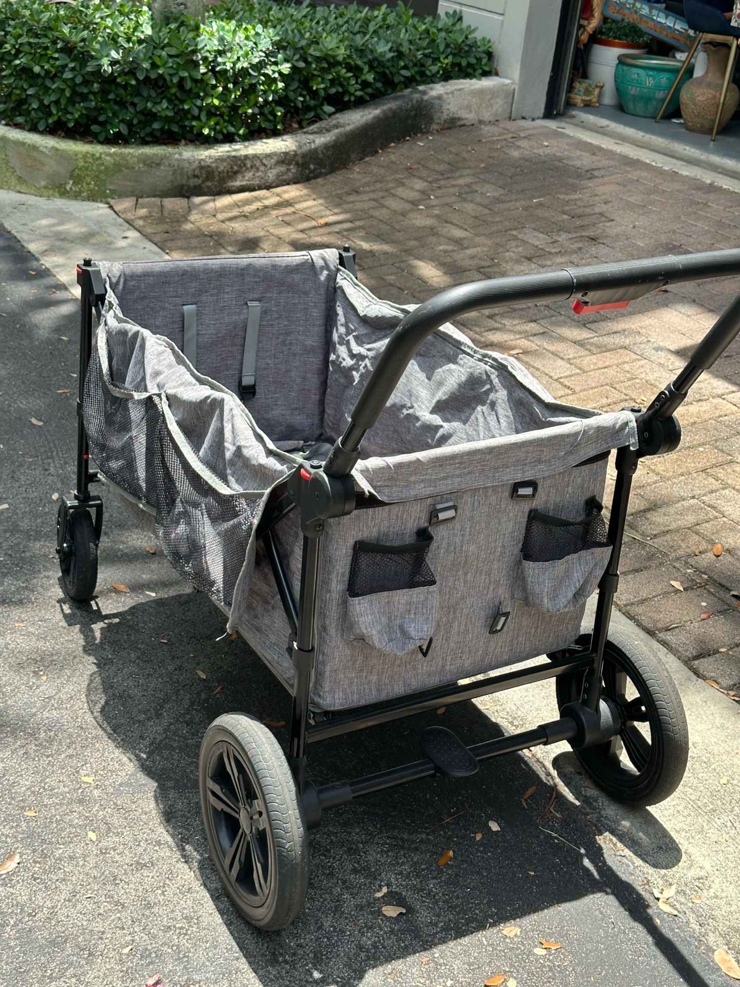 Wagon cart folds up can be used to haul items or as a stroller 21x35.5 h 26