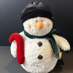 Vintage 2001 Russ Berrie Snowman 11" Plush Bean Bag Sitter Michaels Tag