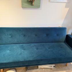 Castlery Nathan Velvet Sofa Bed Teal