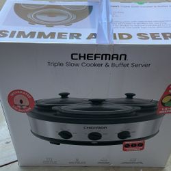 Chefman Triple Slow Cooker