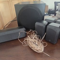 Yamaha YST-SW012 Powered Subwoofer And AP2600 Home Theater Speakers 