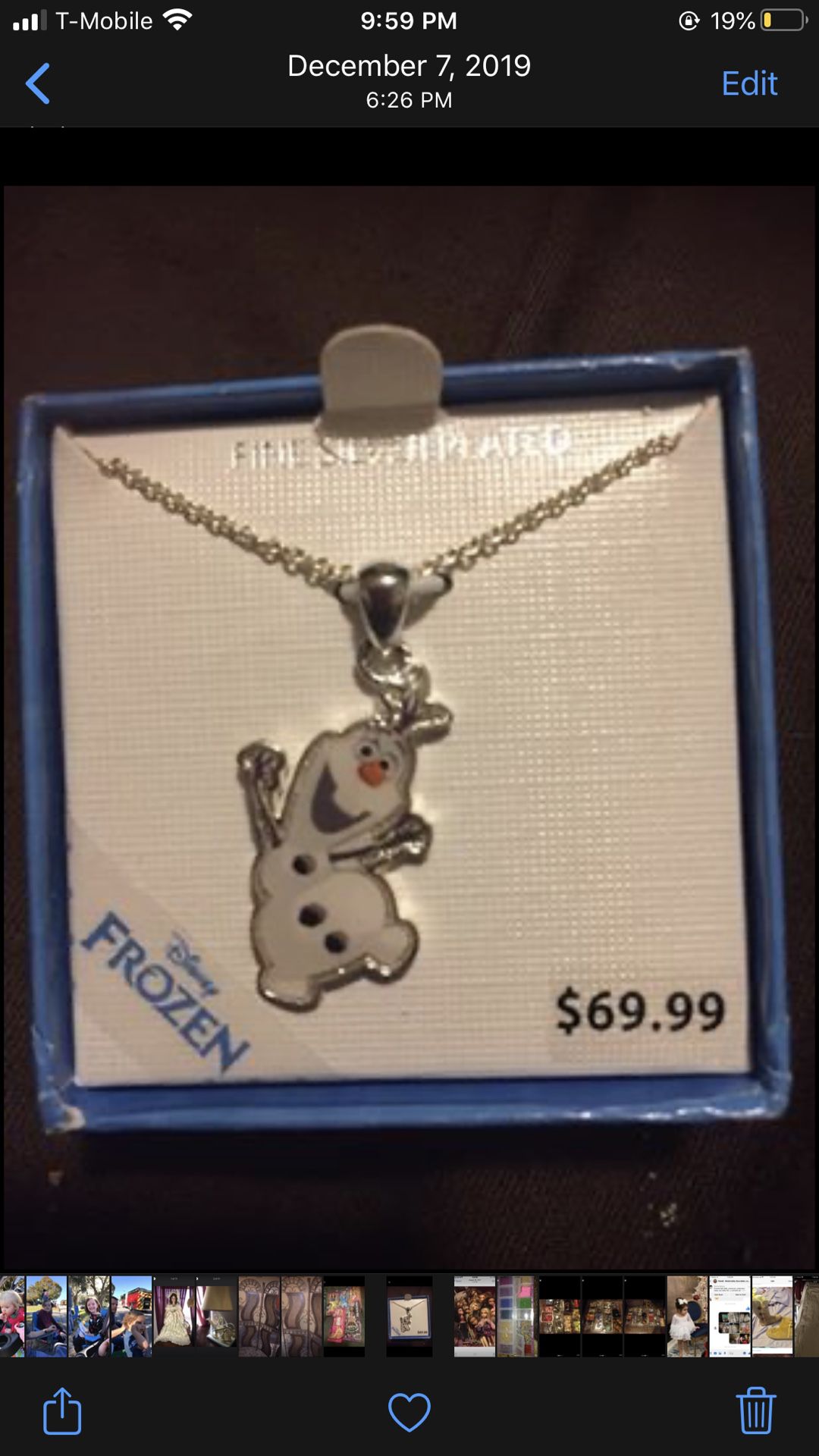 New frozen Olaf necklace