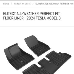 Tesla model 3 2024 - Current. ELITECT ALL-WEATHER PERFECT FIT FLOOR MAT & CARGO