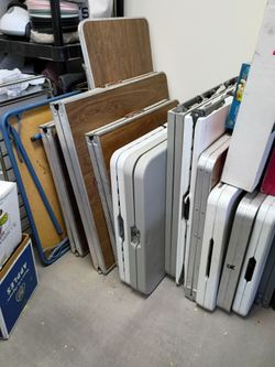 Folding tables for sale. Square ones and long ones. All are sturdy and in good condition price from $12 to $25. Cash only please