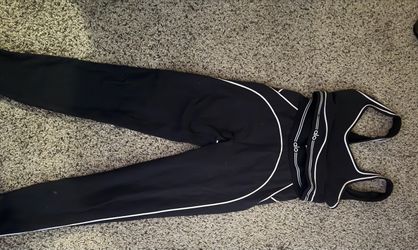 Alo Yoga Black Jumpsuit with White Piping
