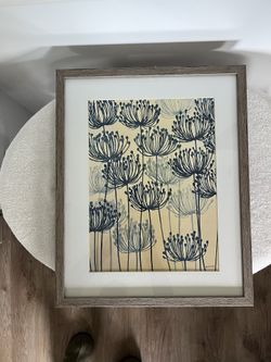 Floral Artwork Framed In Glass