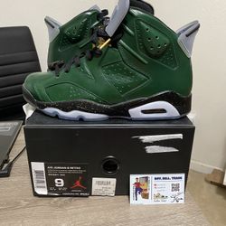 Size 9 - Air Jordan 6 Retro Champagne Bottle Green Black