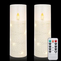 Flameless LED Candles with 11-Key Remote & Timer, Snow Themed Candles Battery Operated Candles for Home/Birthday/Wedding/Holiday Décor, Exquisite Set 