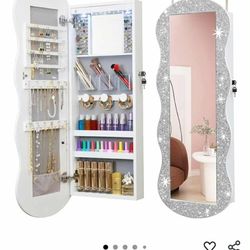 Wall Door Mounted Jewelry Armoire Organizer. New