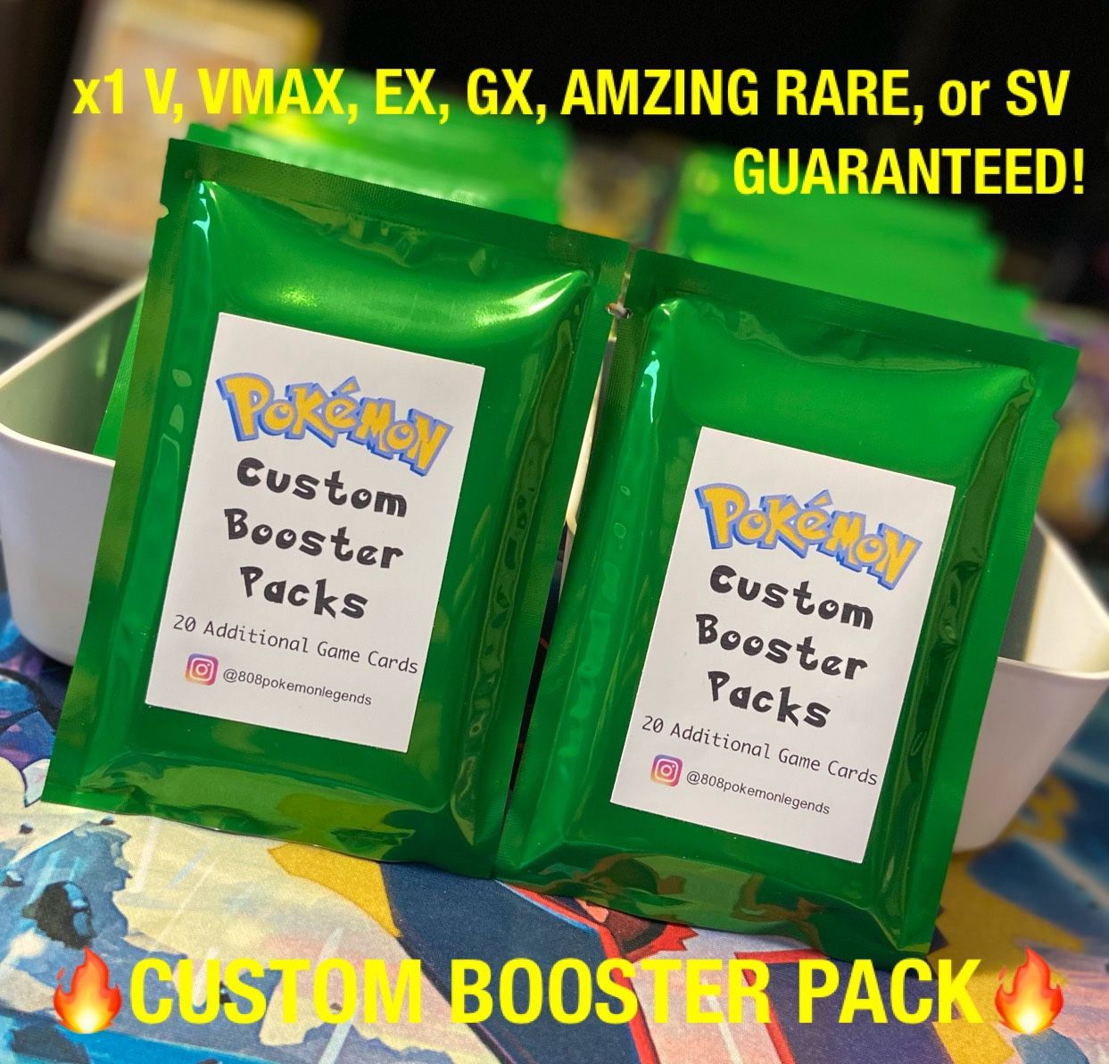 Custom Pokemon Booster Packs - 20 Cards - ULTRA RARE Guaranteed