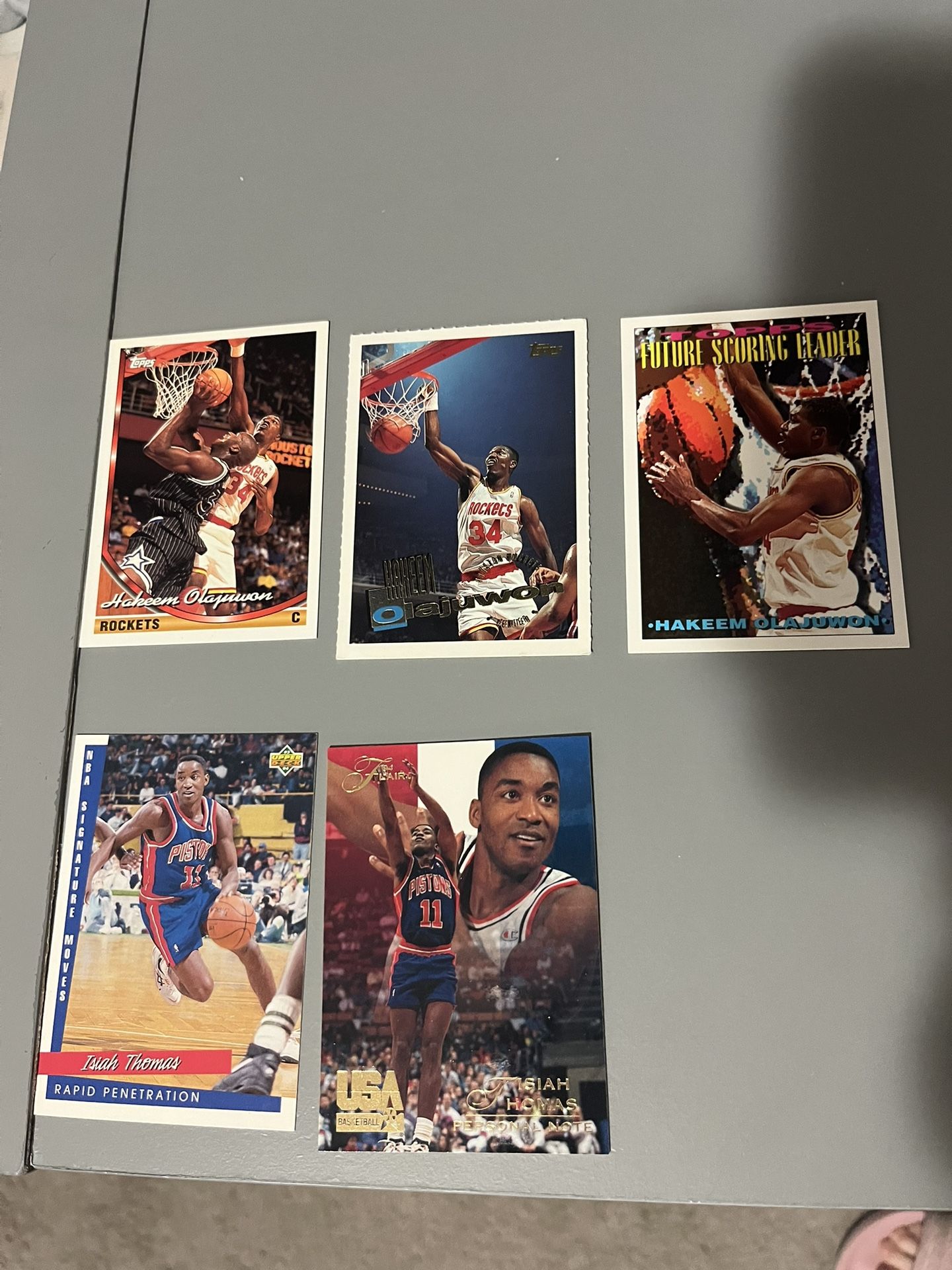 Isiah Thomas & Hakeem Olajuwon Cards