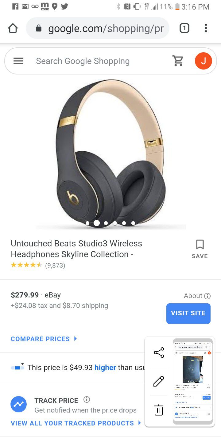 Brand new beats studio3 wireless headphones skyline collection