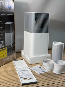 LG Portable Air Conditioner 8500 BTU 150 Sq Ft 115V Remote White Gray