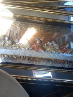 "The last supper" Color glass frame
