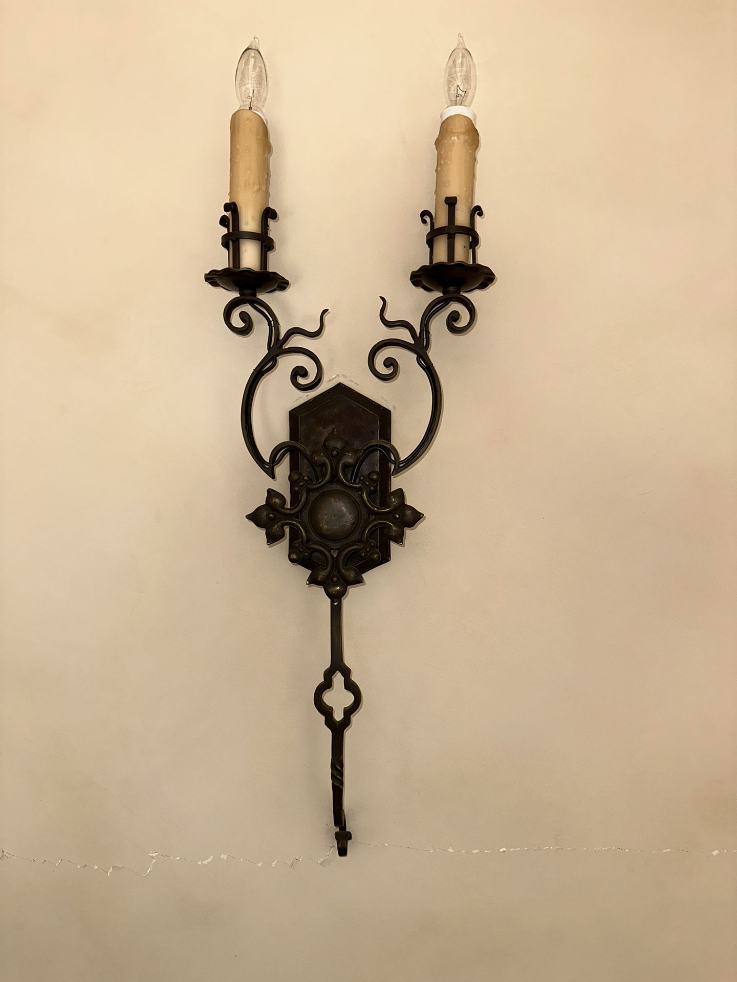 Steven Handleman Studios Double Sconces, Wrought Iron