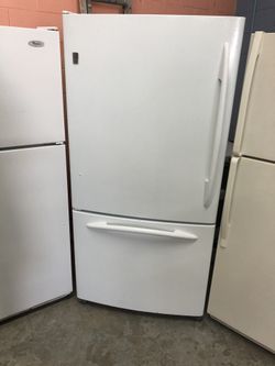 GE White Bottom Freezer Refrigerator