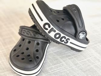 ​Crocs Toddler Bayaband Clogs - Black/White - Size 5C