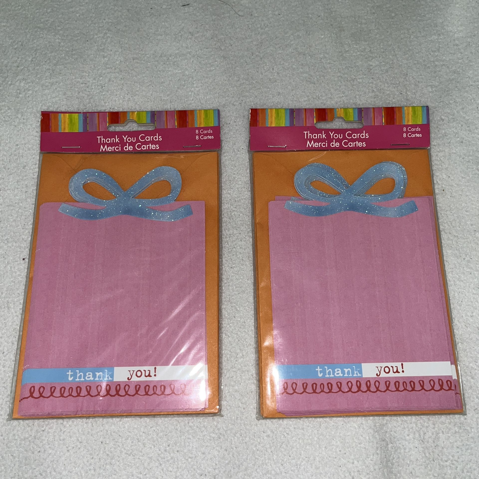 Studio 18 Thank You Cards Pink Orange 8 In Each Pack (2) Lot New C005