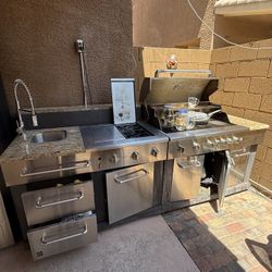 Master Forge All In One Outdoor Grill Stove Burner Sink 