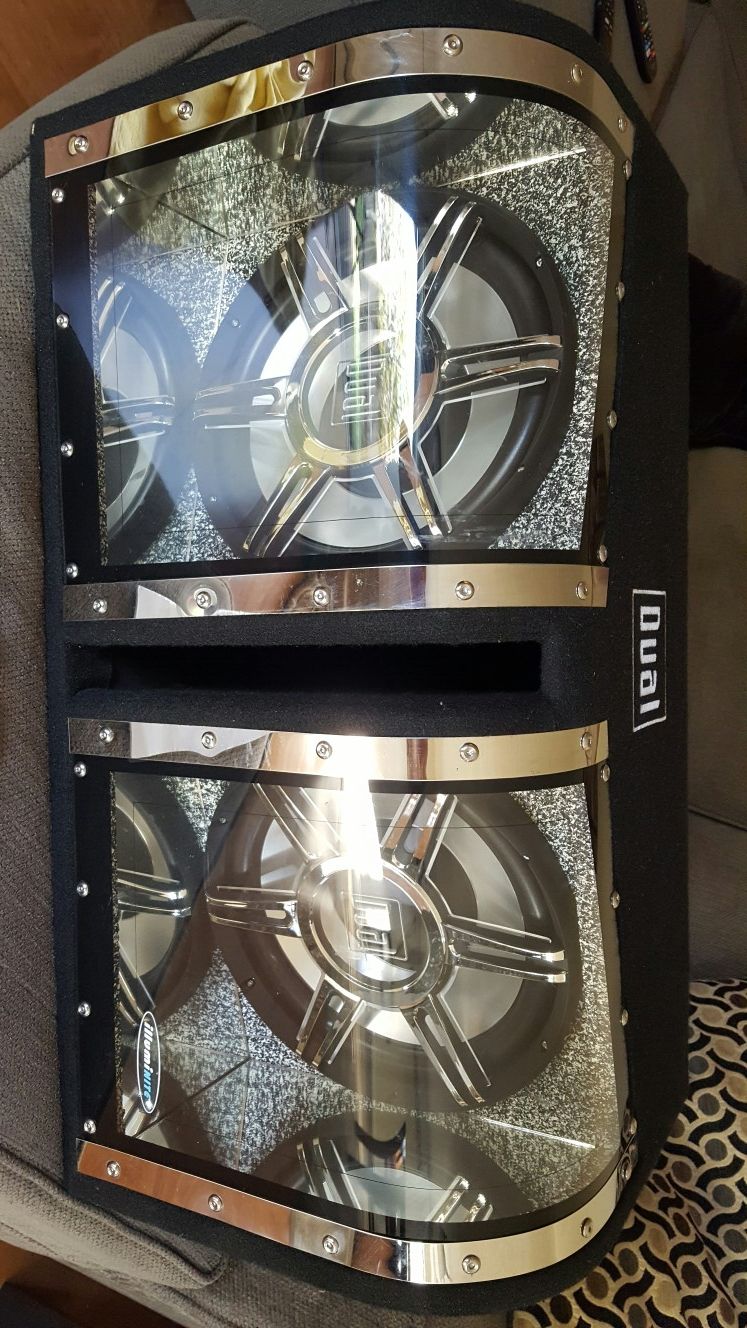Dual Electronics BP1204 1100 Watt Subs In Vented Bandpass Box.. ONLY $75 CASH