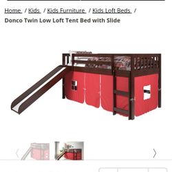 Twin Bed w/Slide