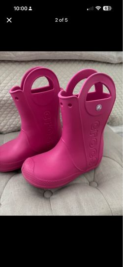 Crocs Kids Rain Boots Pink Size 1