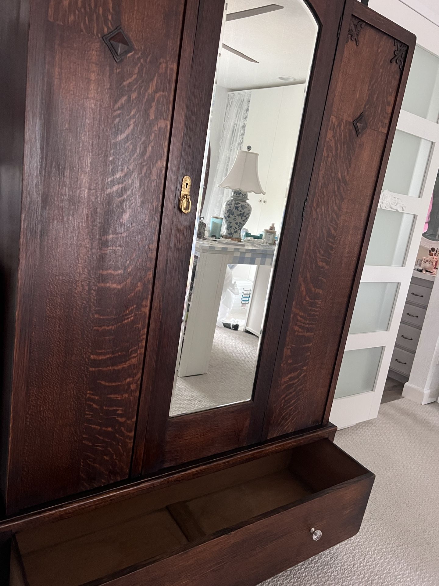 Beautiful Antique Armoire Wardrobe Cabinet