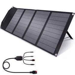 Upgraded 100WFoldable Solar Panel with Kickstand, Parallel Supported, ETFE Technology, USB-C, Portable Solar Panel Compatible with Jackery/Flashfish/