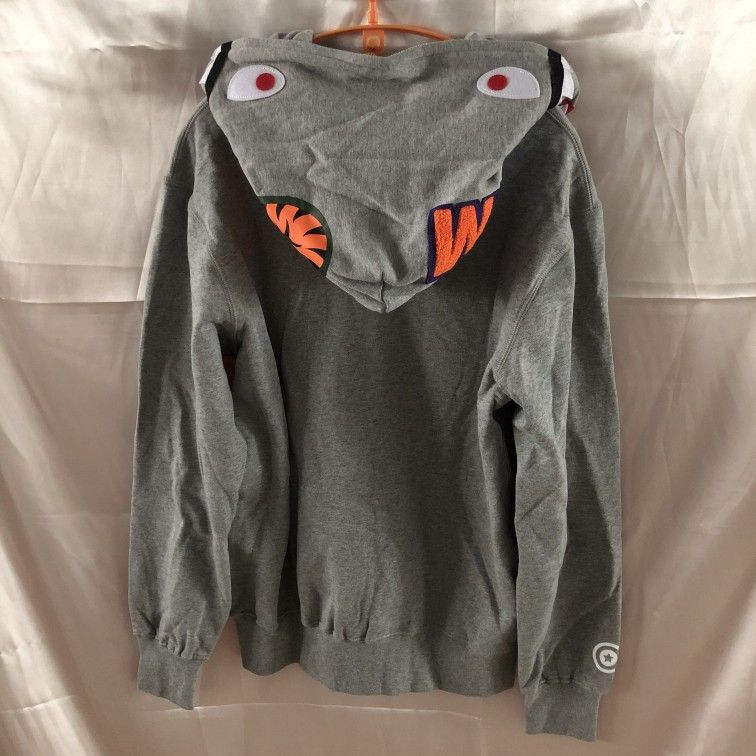 Bape Grey Full Zip Shark Hoodie