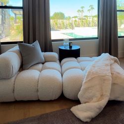 Rove Concepts Boucle Chair + Ottoman 