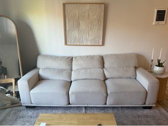 Modern Sand Colored Couch (Less Than a Year Old)