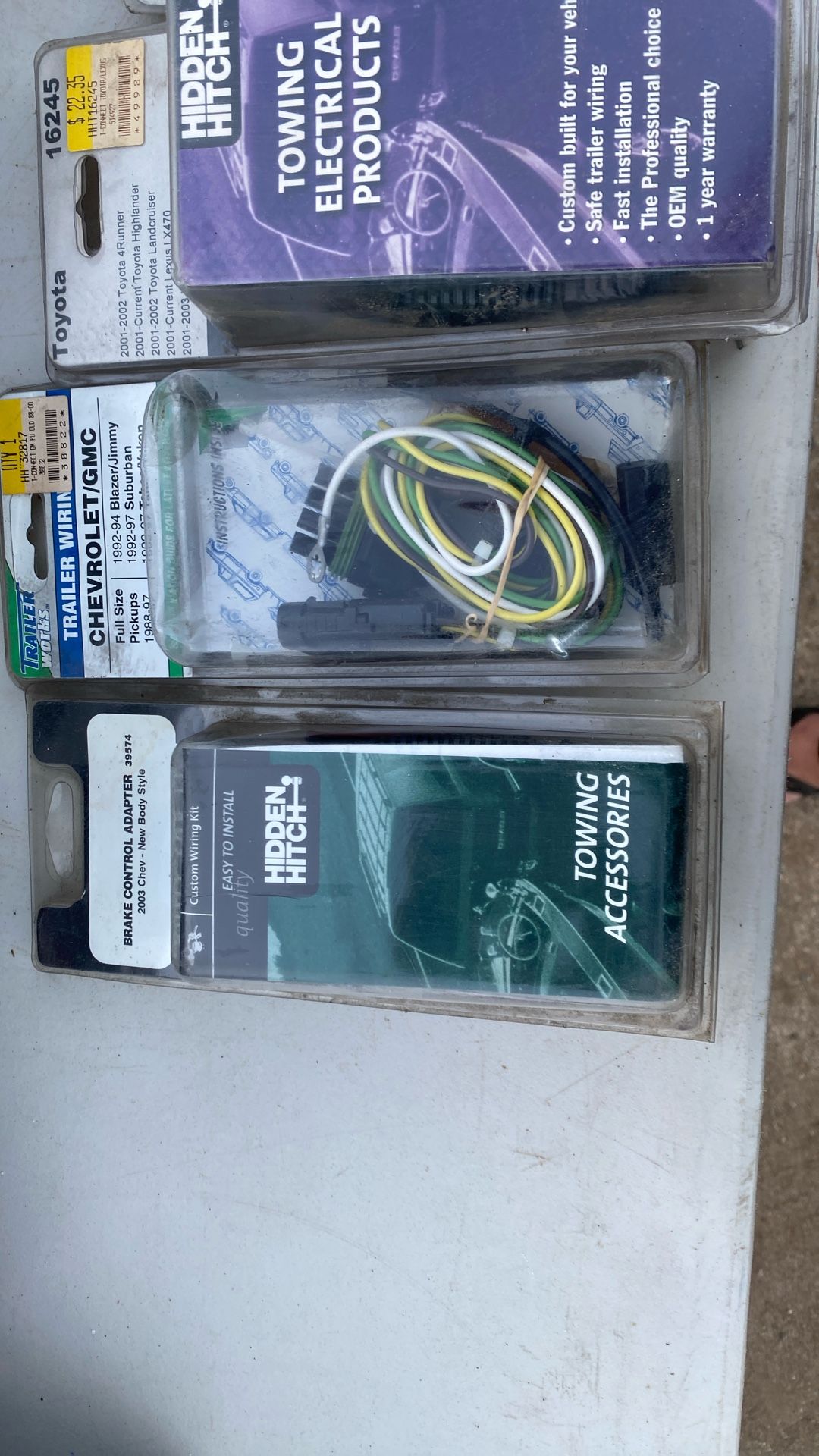 Brake control, adapters, trailer, wiring, towing accessories, seven way car in plastic