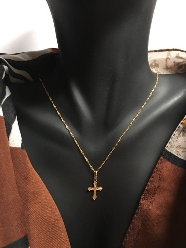 14k cross necklace