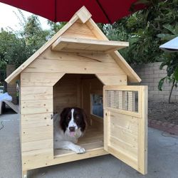 Outdoor indoor rain and sun protection Solid wood pet house Cat house Cat house dog house Pet supplies Dog house Outdoor dog house