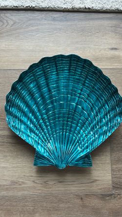 turquoise seashell shaped decorative dish platter tray