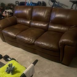  Chocolate Leather Couch Set