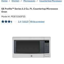 Microwave Like New GE Profile™ Series 2.2 Cu. Ft. Countertop Microwave Oven  Model #:PEB7226SFSS
