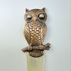 Vintage Bell Trading Post Owl Copper And Nickel Silver Letter Opener