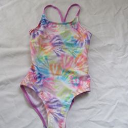 New Girls Youth 6/6X Tie Dyed Print Swimsuit 