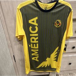 Icon Sports Club América Soccer Shirt Jersey Size M Yellow Blue